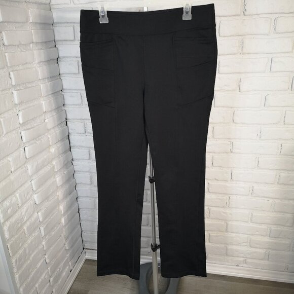 2 Pair of Athletic Works Dri More Slim Ladies Size Large Black / Grey Pants - Picture 1 of 12